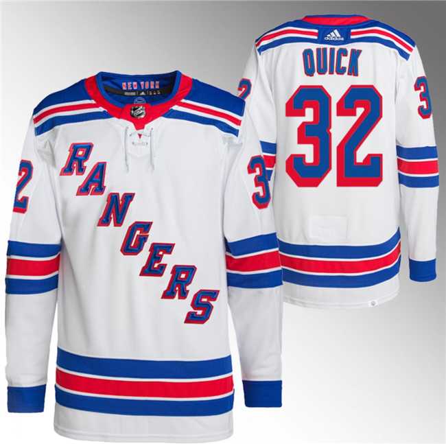 Mens New York Rangers #32 Jonathan Quick White Stitched Jersey